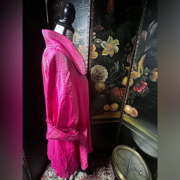 Damee Inc. 3 Button Front Collared 3/4 Sleeve Pink Jacket - Picture 4 of 9